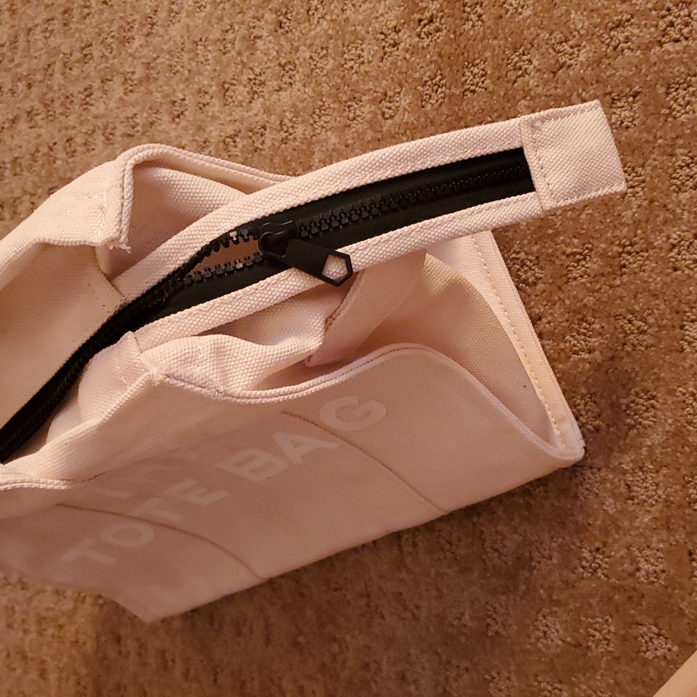 Cream Tote Bag with Patterned Strap - Picture 8 of 8